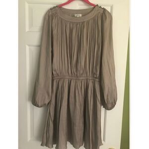 Wilfred Aritzia Taupe Pleated Dress